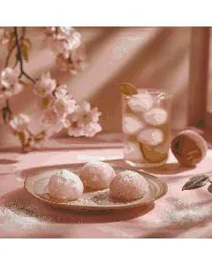 Baked Soft Rice Cake Daifuku Peach Flavor,7.05 oz【Japanese Mochi Daifuku Dessert】