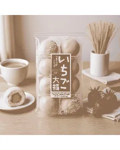 Baked Soft Rice Cake, Strawberry Flavor,7.05 oz【Japanese Mochi Daifuku Dessert】