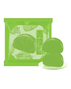 Red Bean Paste Green Glutinous Rice Cake Traditional Qingming Snack Soft Chewy Ready To Eat Dessert 0.53lb 4pcs