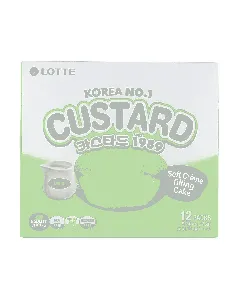 Soft Custard Cream Cakes - Korean Dessert, 12 Pieces, 9.74oz