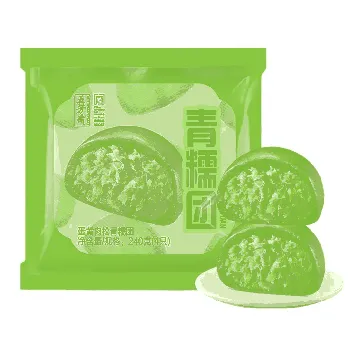 Egg yolk meat floss green waxy dough Qingming green dumpling ready-to-eat Internet celebrity snack glutinous rice cake dumpling 240g