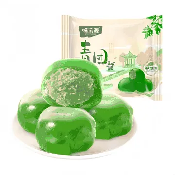 Jiangnan Specialty Green Rice Cake Black Sesame Flavor Qingming Festival Snack 4 Pieces 0.44lb-with00016