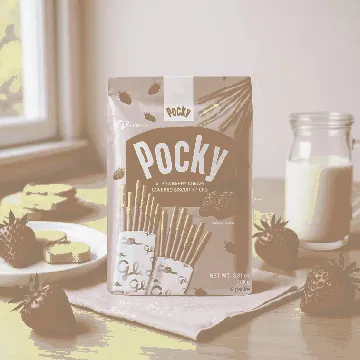 Pocky Strawberry Cream Covered Biscuit Sticks,Family Pack 9 Packs 3.81 oz