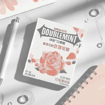 Rose Mint Chewing Gum 12 Pieces