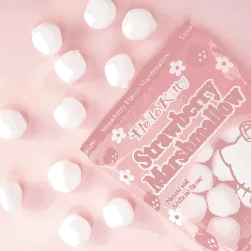 Sanrio Hello Kitty Strawberry Marshmallows - Japanese Candy Filled with Strawberry Jelly, 3.17oz