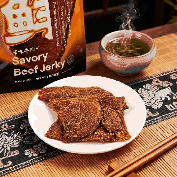 Savory Beef Jerky,Premium Thick-Cut Beef, 3oz【 Low Calories,Gourmet Protein Fuel】【Savory, Indulgent Chew】