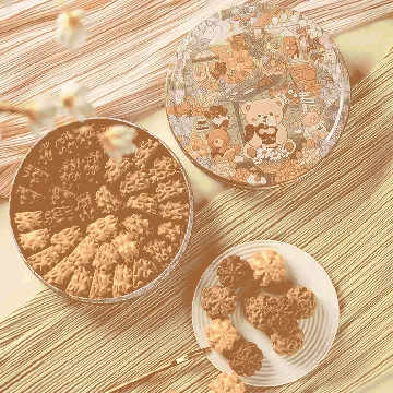 Small Flower Cookie, Matcha Cocoa Original Flavor,12.35 oz