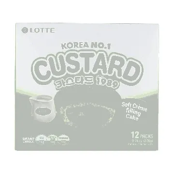 Soft Custard Cream Cakes - Korean Dessert, 12 Pieces, 9.74oz
